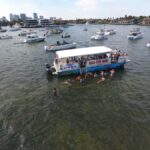 Sandbar in Fort Lauderdale with boats anchored and people swimming