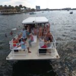 Party boat anchored on the sandbar in Fort Lauderdale for a quick cool-down swim