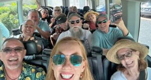 Group of people looking for things to in Fort Lauderdale while riding in style on A1A Transportation.